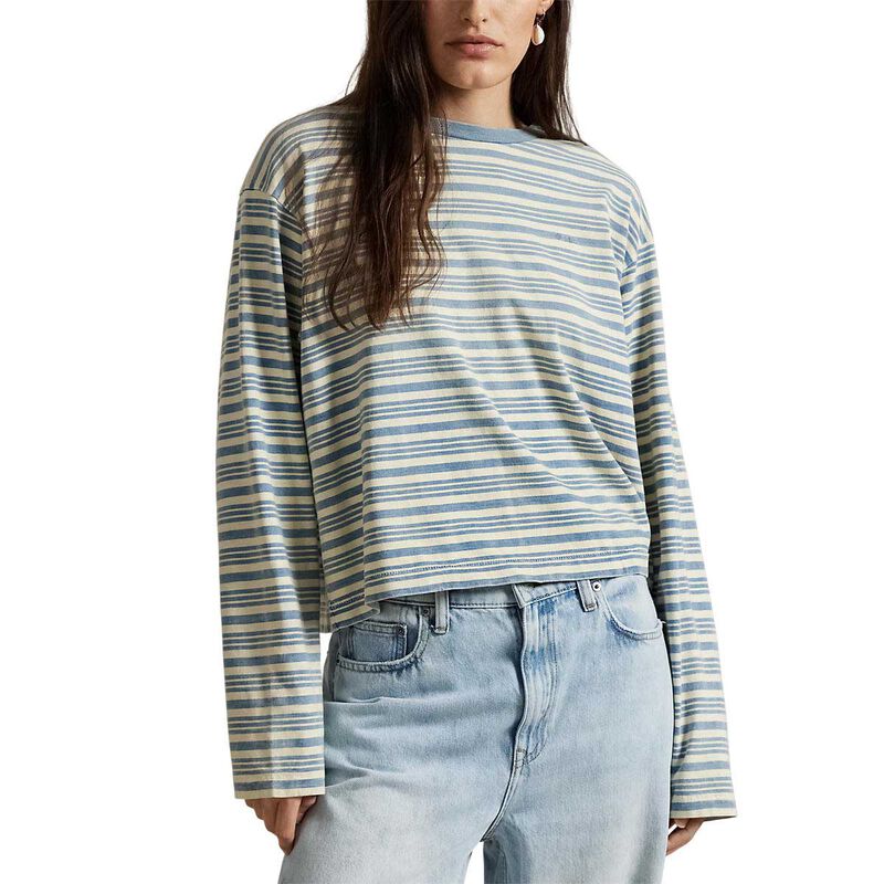 Polo Ralph Lauren Striped Jersey Cropped Long Sleeve Tee image number 0